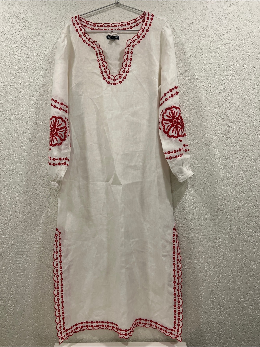 J. Crew Bungalow embroidered dress in linen size Small - Picture 2 of 11